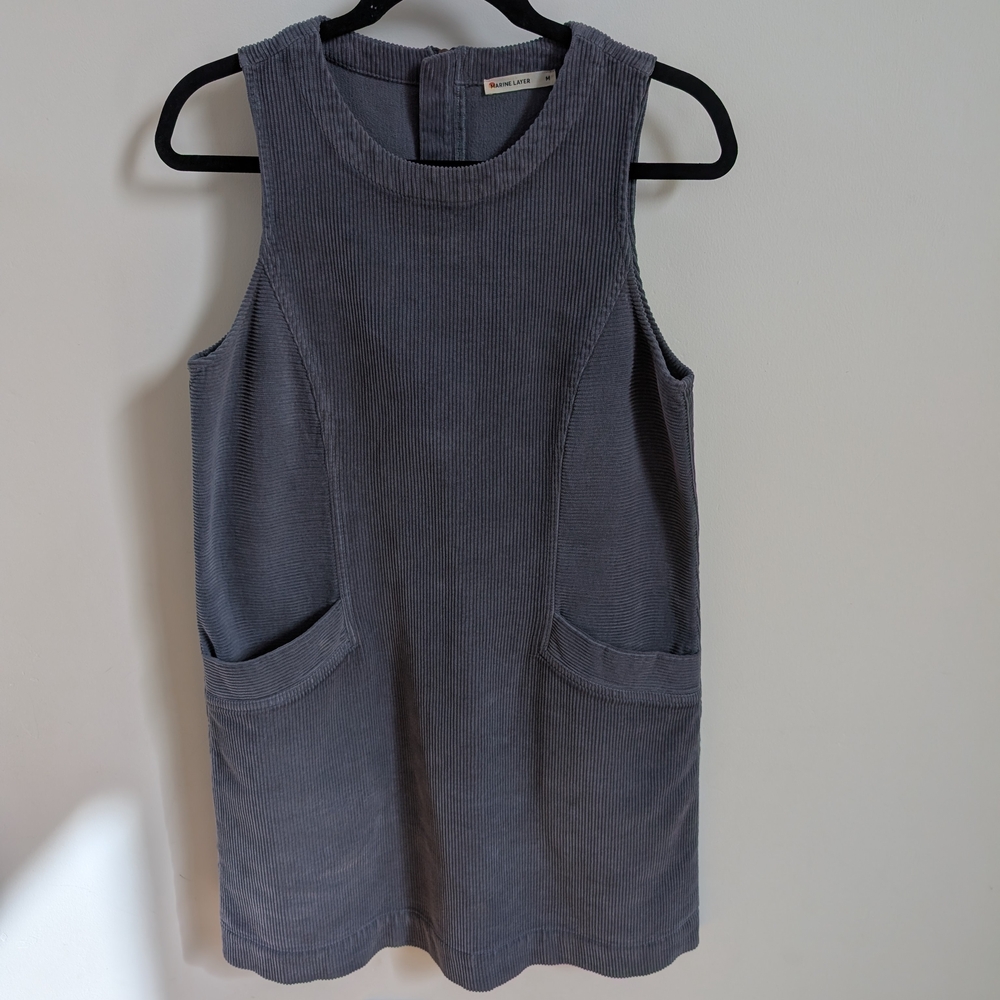 Marine Layer Slate Blue Corduroy Dress